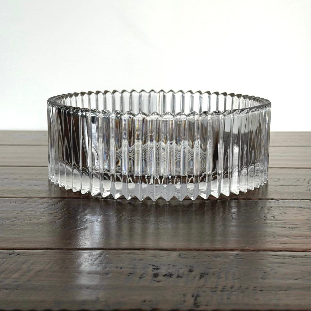 Mikasa Diamond Fire Crystal Hostess Bowl 8.25” Vintage Cut Crystal Serving Bowl